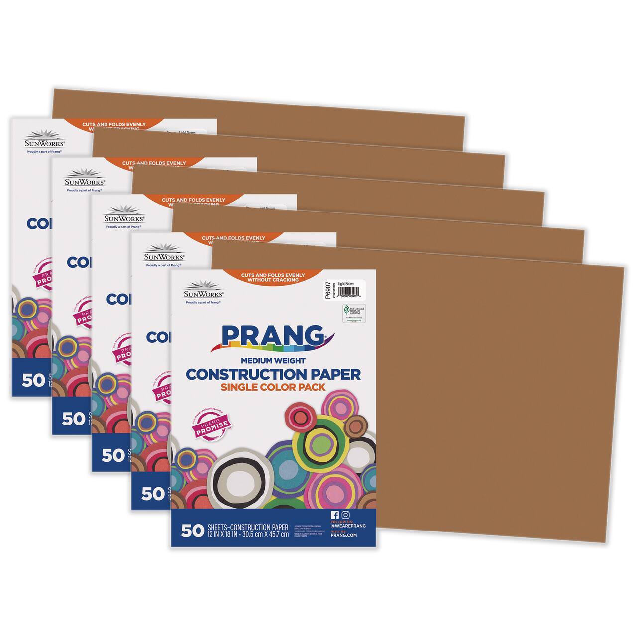 Prang® 12" x 18" Construction Paper, 5 Packs of 50 Sheets